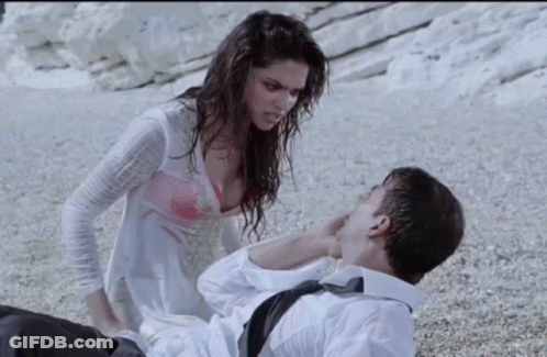 Woman Pointing At Arm GIF