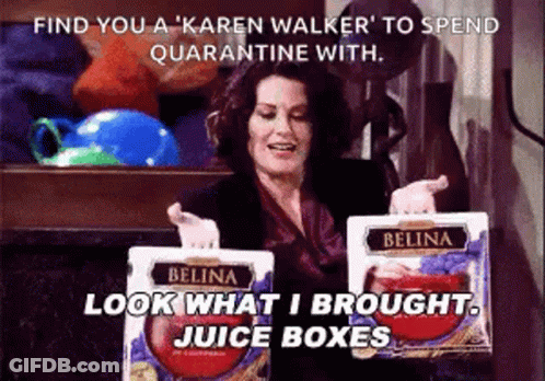Woman Pointing At Belina Juice Boxes GIF