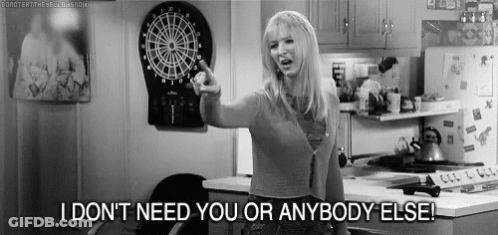 Woman Pointing Dartboard Saying I Don't Need You GIF