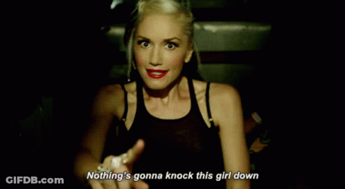 Woman Pointing Nothing's Gonna Knock This Girl Down GIF