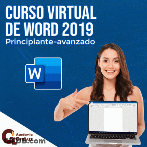 Woman Pointing To W On Laptop GIF