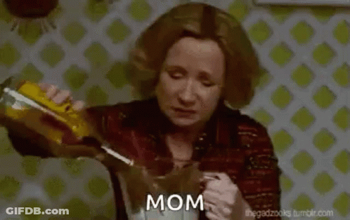 Woman Pouring Drink Into Pitcher Says Mom GIF