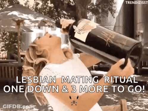 Woman Pouring Plum Wine Into Mouth GIF
