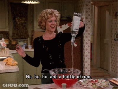 Woman Pouring Rum Into Punch Bowl GIF