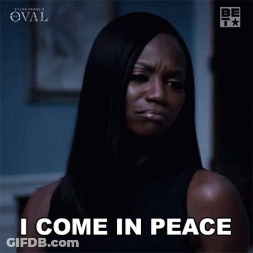 Woman Praying I Come In Peace GIF