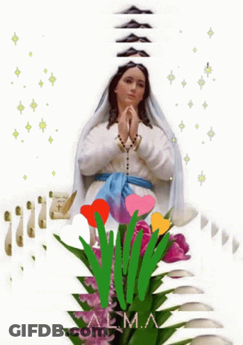 Woman Praying With Flowers Alma GIF