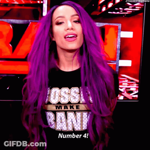 Woman Purple Hair Boss Make Bani Number 4 Shirt GIF