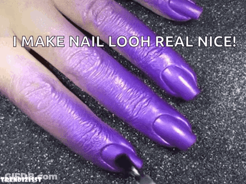 Woman Purple Nails I Make Nail Ooh Real Nice GIF