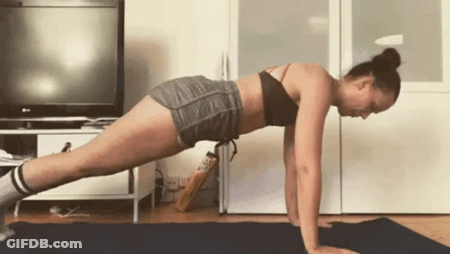 Woman Push Up Workout GIF