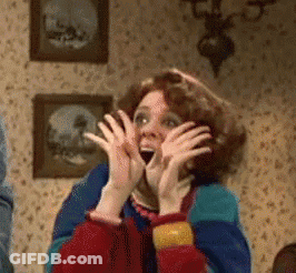 Woman Raising Arms Saying Oh My Gosh Happy Birthday GIF
