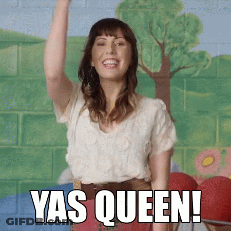 Woman Raising Hand Yas Queen GIF