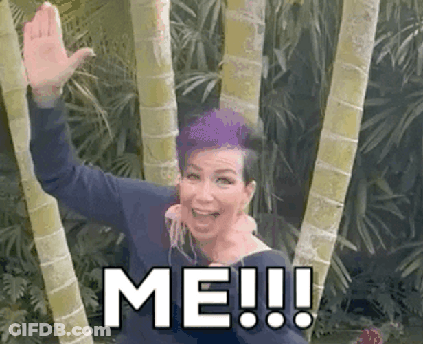 Woman Raising Her Hand I Want It Now GIF