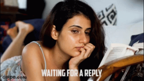 Woman Reading Book Waiting For Reply GIF