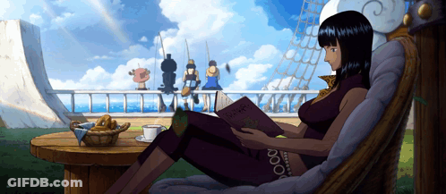 Woman Reading Book With One Piece On Waist GIF