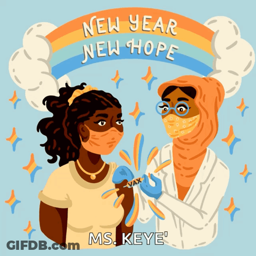 Woman Receiving Vaccine New Year Hope GIF