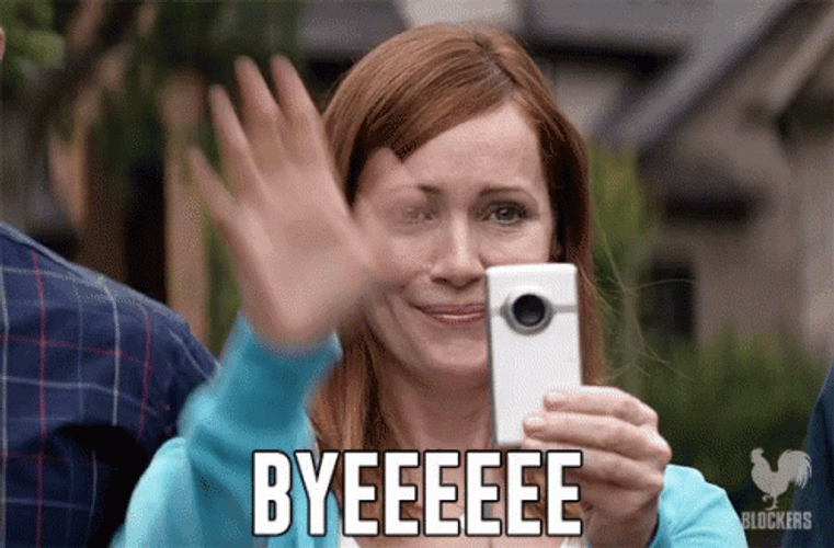 Woman Recording Waving Goodbye GIF