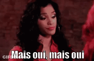 Woman Red Dress Saying Mais Oui Mais Oui GIF