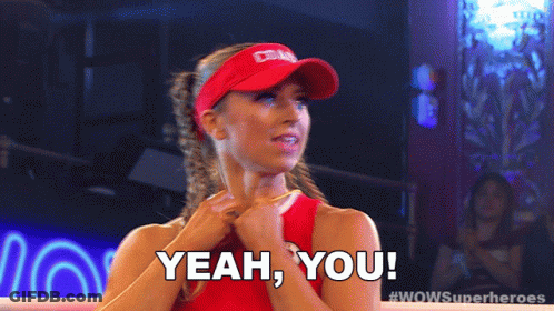 Woman Red Hat Tank Top Says Yeah You GIF