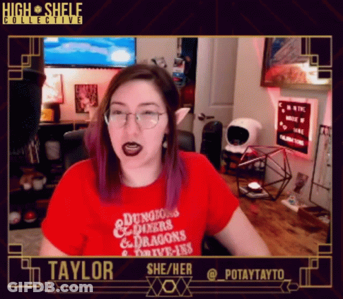 Woman Red T-Shirt Dungeons & Doers & Dragons Drive-Ins GIF