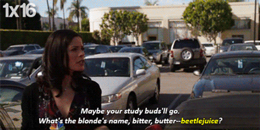 Woman Referring Beetlejuice GIF