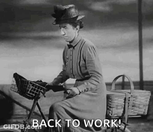 Woman Riding Bicycle Back To Work GIF