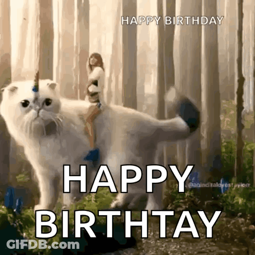 Woman Riding Giant Cat GIF