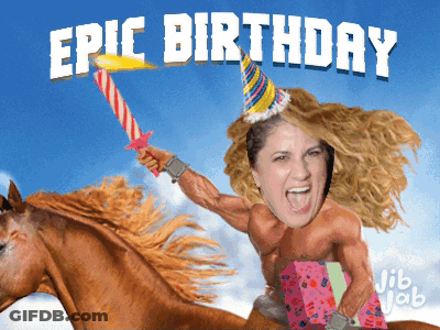 Woman Riding Horse Epic Birthday GIF