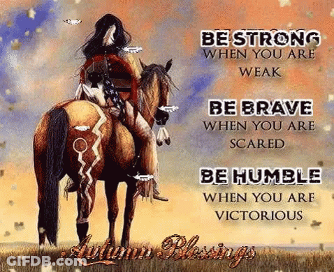 Woman Riding Horse In Field With Quote GIF