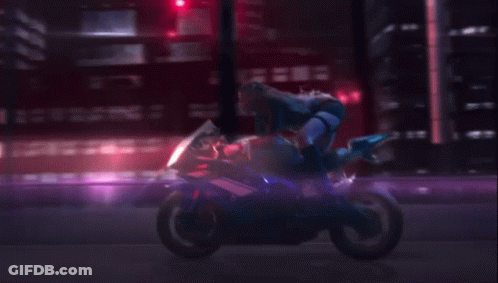 Woman Riding Motorcycle Blurry Photo GIF