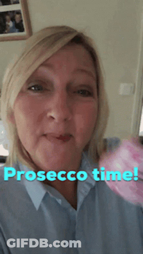 Woman Ring Bell Prosecco Time GIF