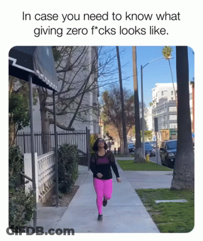 Woman Running Down Sidewalk Giving Zero F Cks GIF