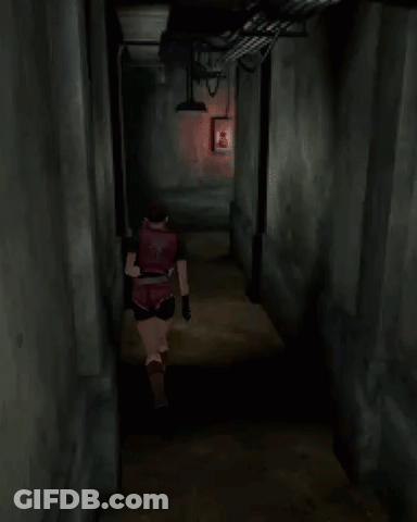 Woman Running From Monster In Video Game GIF