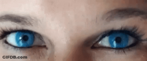 Woman's Blue Eyes With Mascara GIF