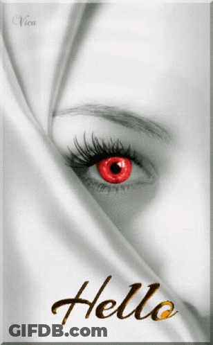 Woman's Eye With Hello GIF