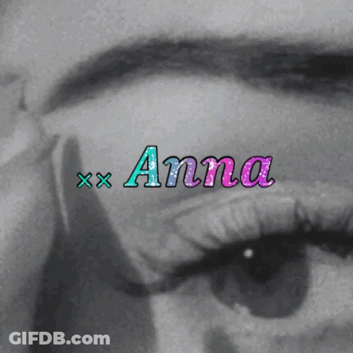 Woman's Eye With Name Anna GIF