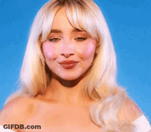 Woman's Face Against Blue Sky GIF