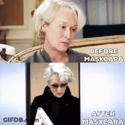 Woman's Face Before And After Mascara GIF