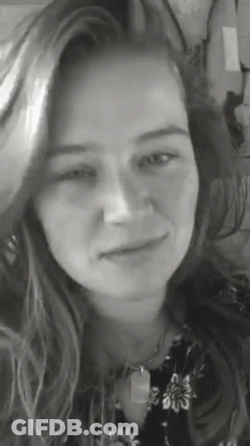 Woman's Face Black And White GIF