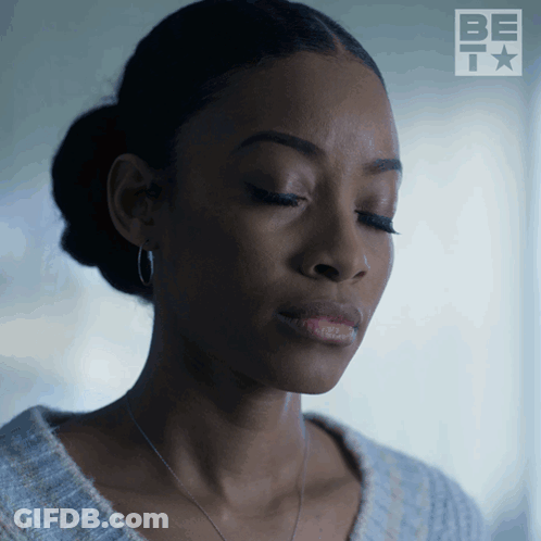 Woman's Face Close Up With Be Icon GIF