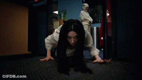 Woman's Face Close Up With Crawl GIF