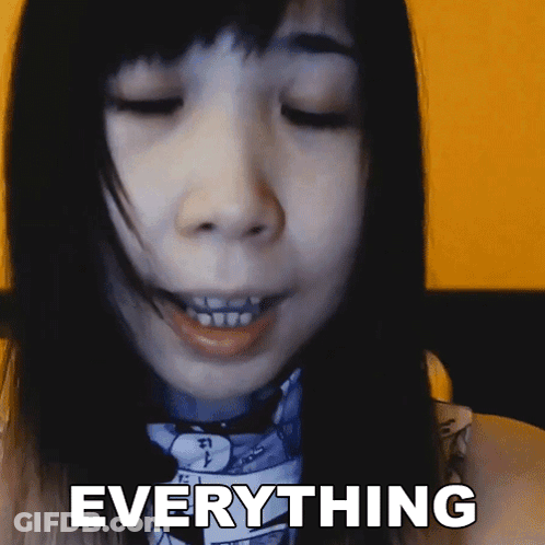 Woman's Face Close Up With Everything GIF