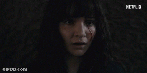 Woman's Face Close Up With Netflix Logo GIF