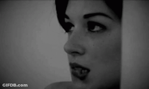 Woman's Face In Black And White GIF