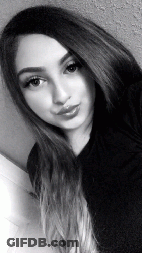 Woman's Face In Black And White GIF