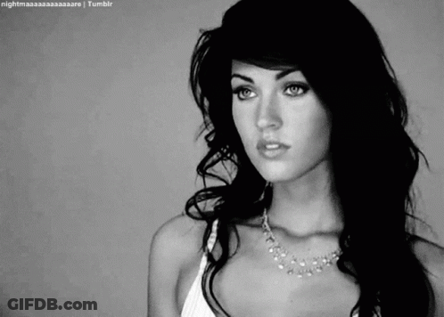 Woman's Face In Black And White GIF