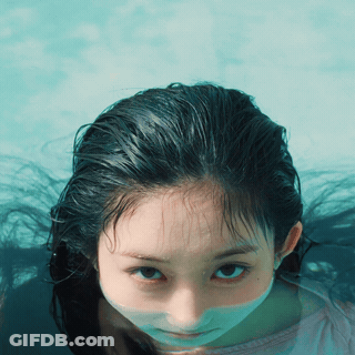 Woman's Face In Swimming Pool GIF