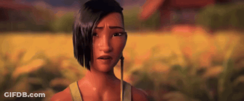Woman's Face In Yellow Field GIF