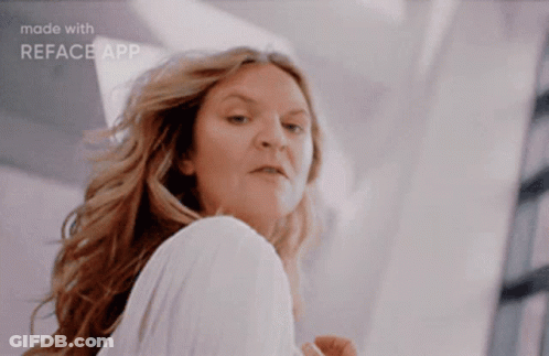Woman's Face Made With Reface App GIF