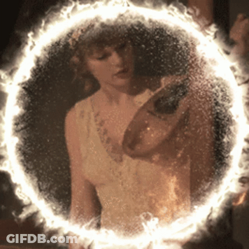 Woman's Face On Screen With Style Watermark GIF