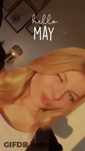 Woman's Face Saying Hello May GIF